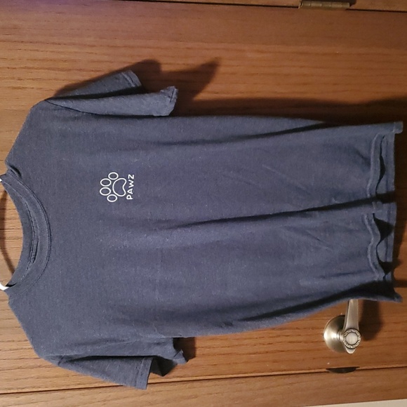 Size S Gray with Floral Print Paw Print PAWZ Shirt - Picture 3 of 3